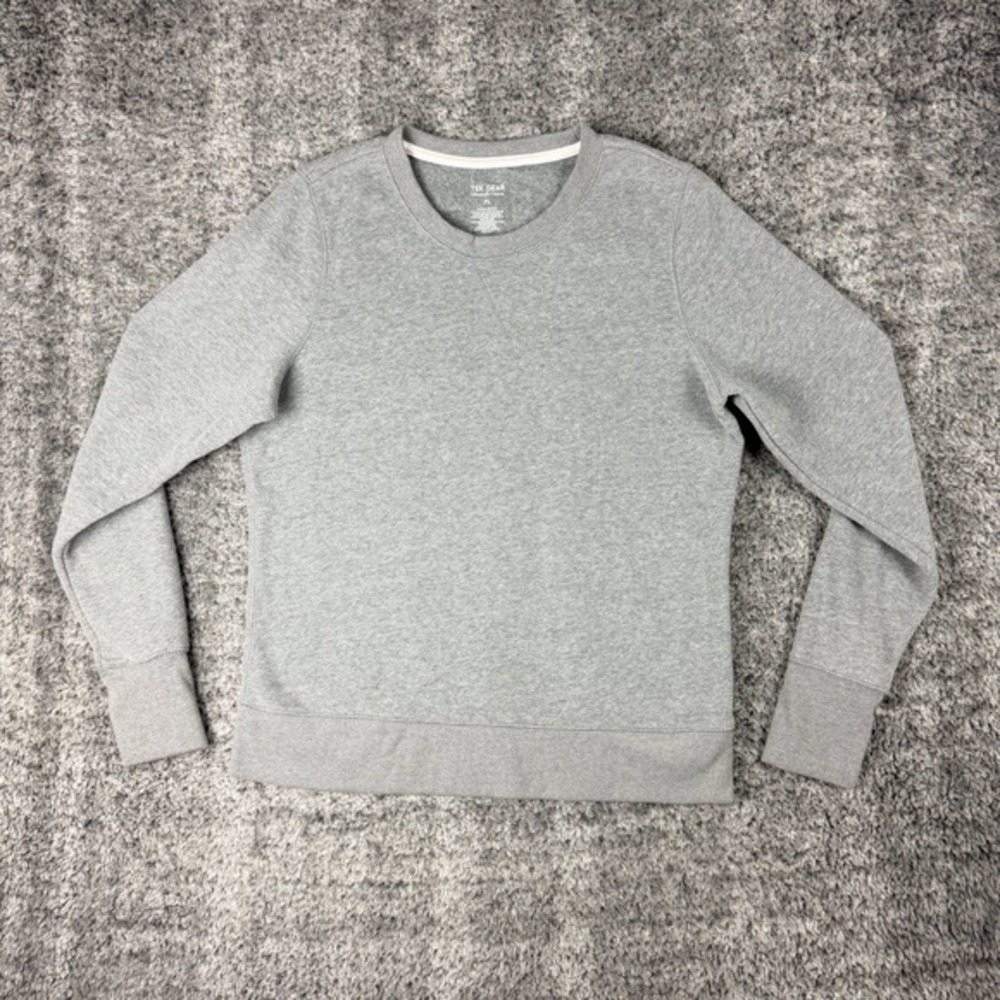 Tek Gear Womens Petite Large Ultrasoft Fleece Gray Crewneck Sweatshirt Thumbhole